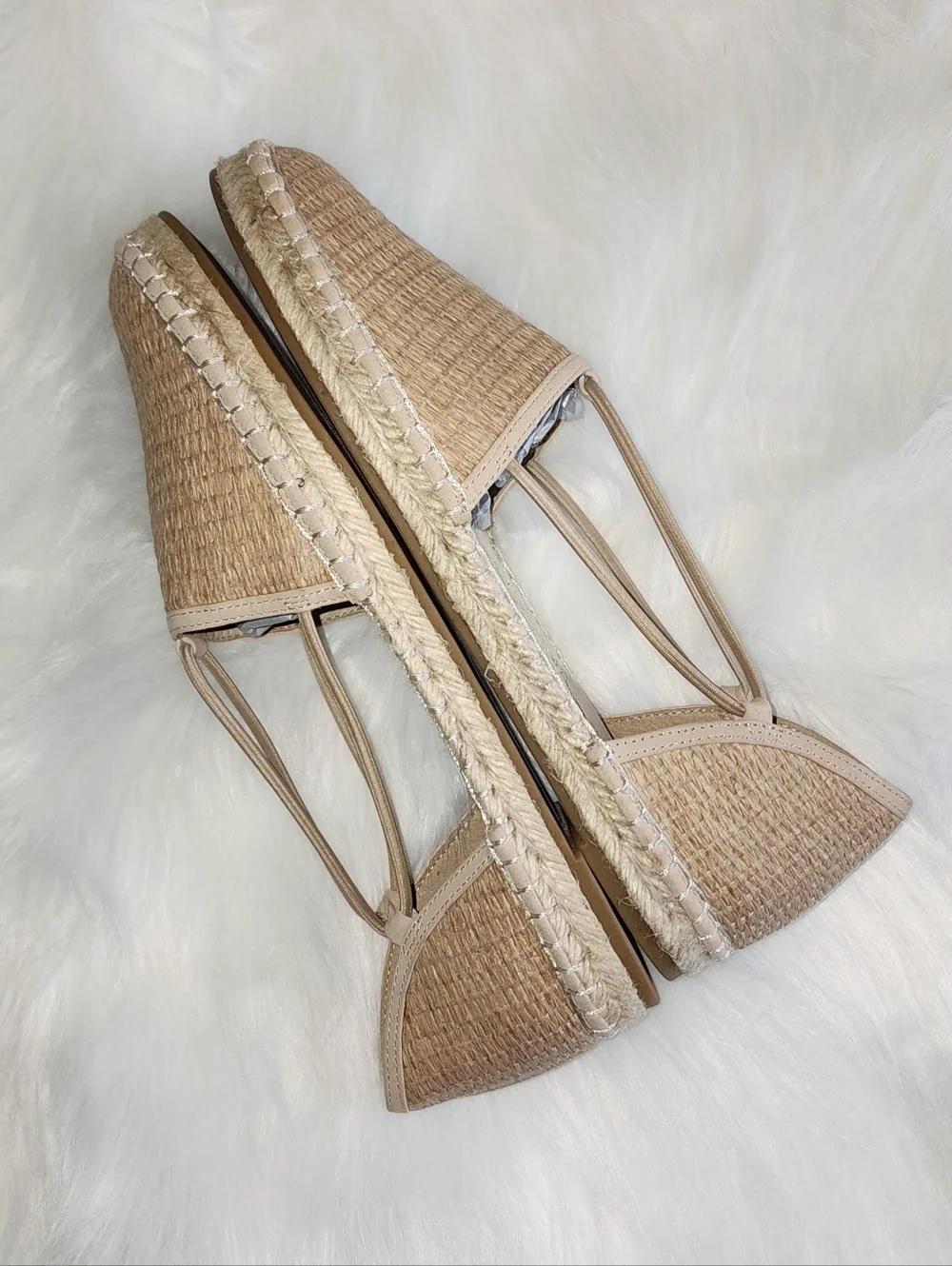 Eileen Fisher Espadrille Flat Natural Tan Straw Slip On NWOT 8 - Picture 9 of 12